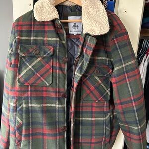 Rainforest Men's Plaid Jacket - Green and Red
